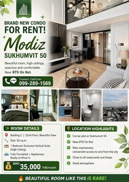 1 Bedroom condo in Modiz Sukhumvit 50