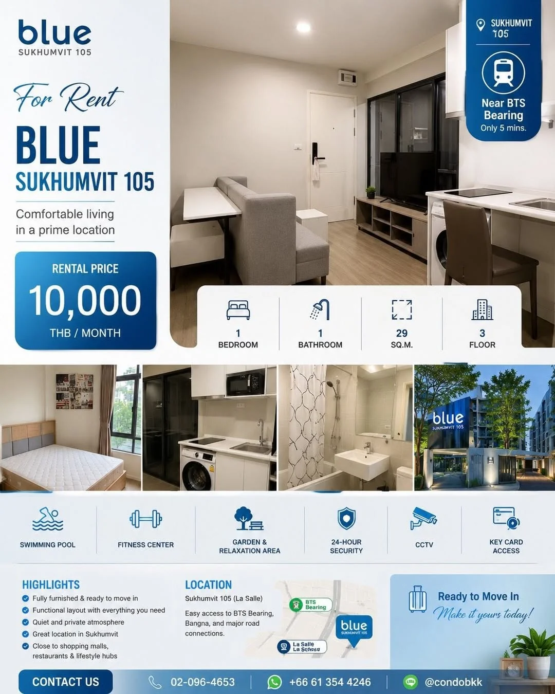 1 Bedroom condo in Blue Sukhumvit 105