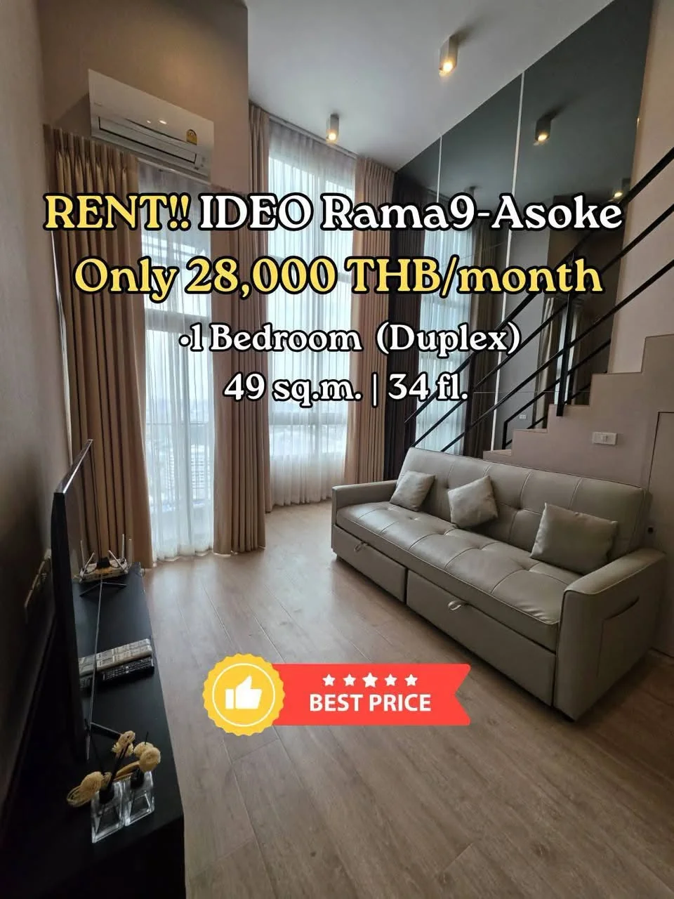 1 Bedroom condo in IDEO Rama 9-Asoke