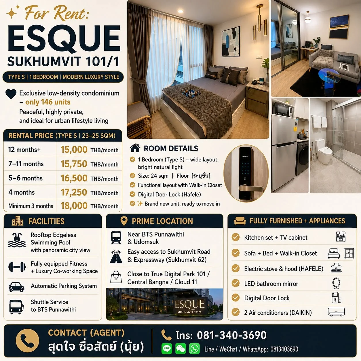 1 Bedroom condo in ESQUE Sukhumvit 101/1