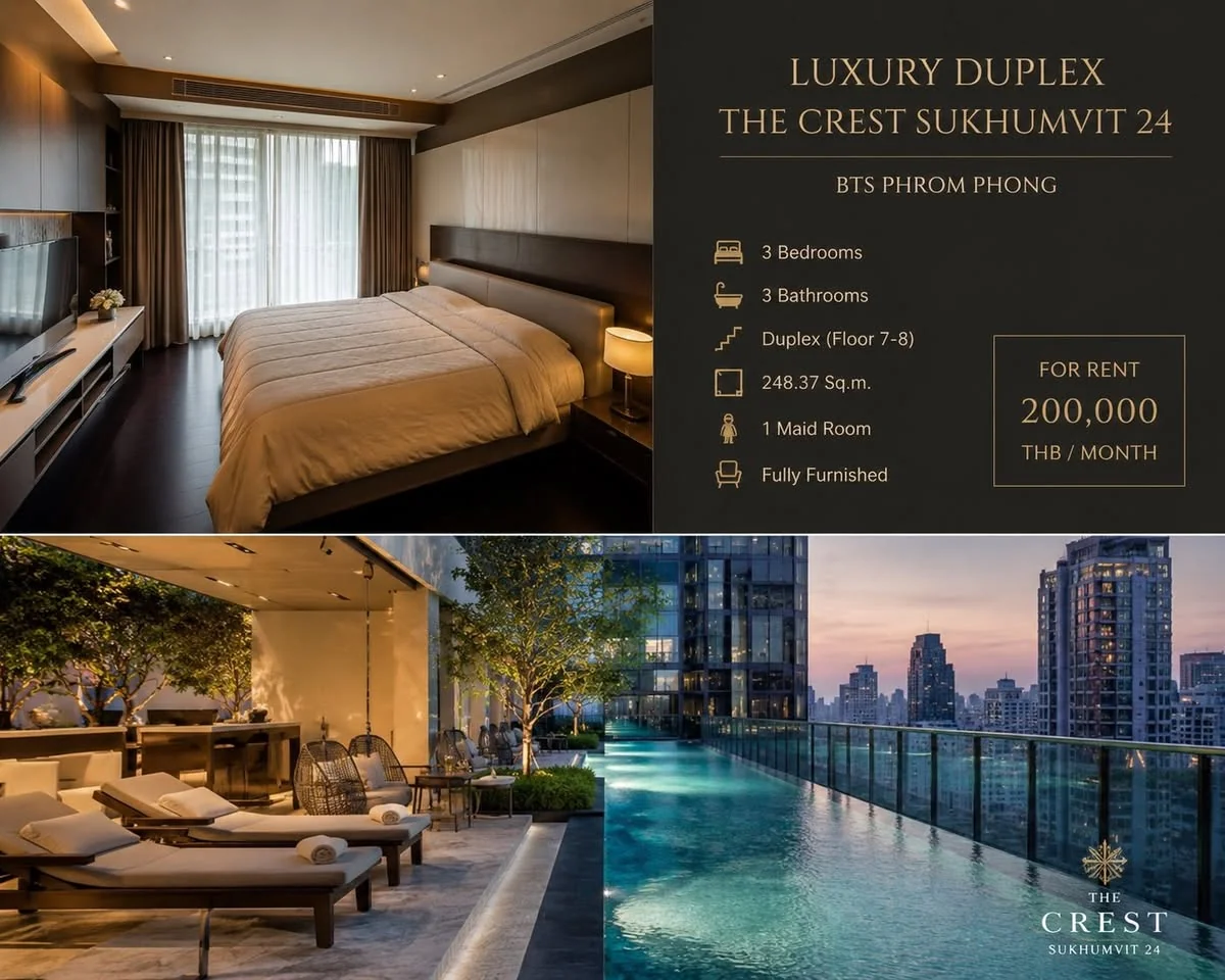 3 Bedroom condo in The Crest Sukhumvit 24