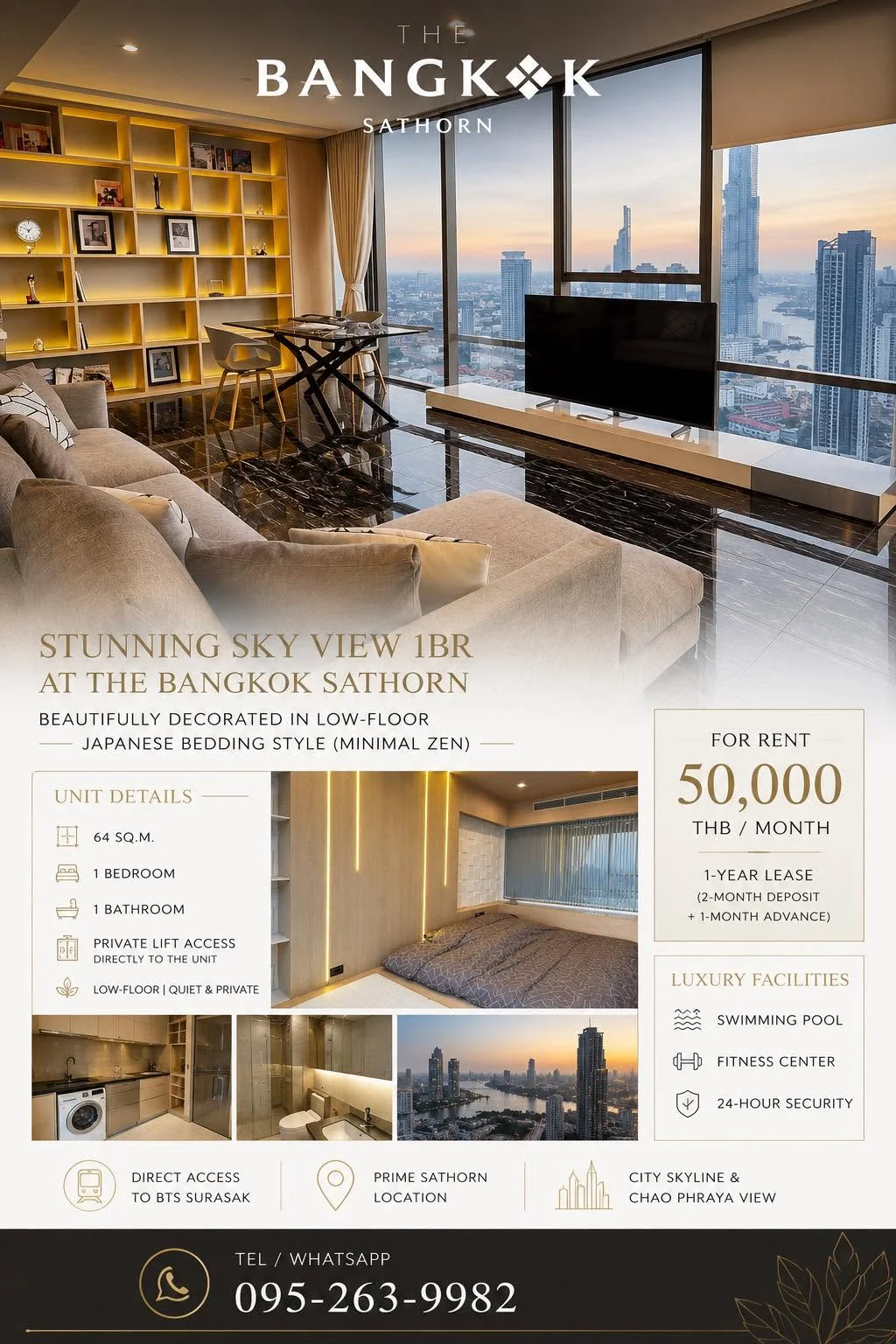 1 Bedroom condo in The Bangkok Sathorn