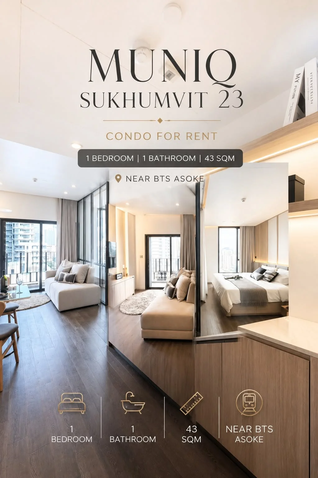 1 Bedroom condo in MUNIQ Sukhumvit 23