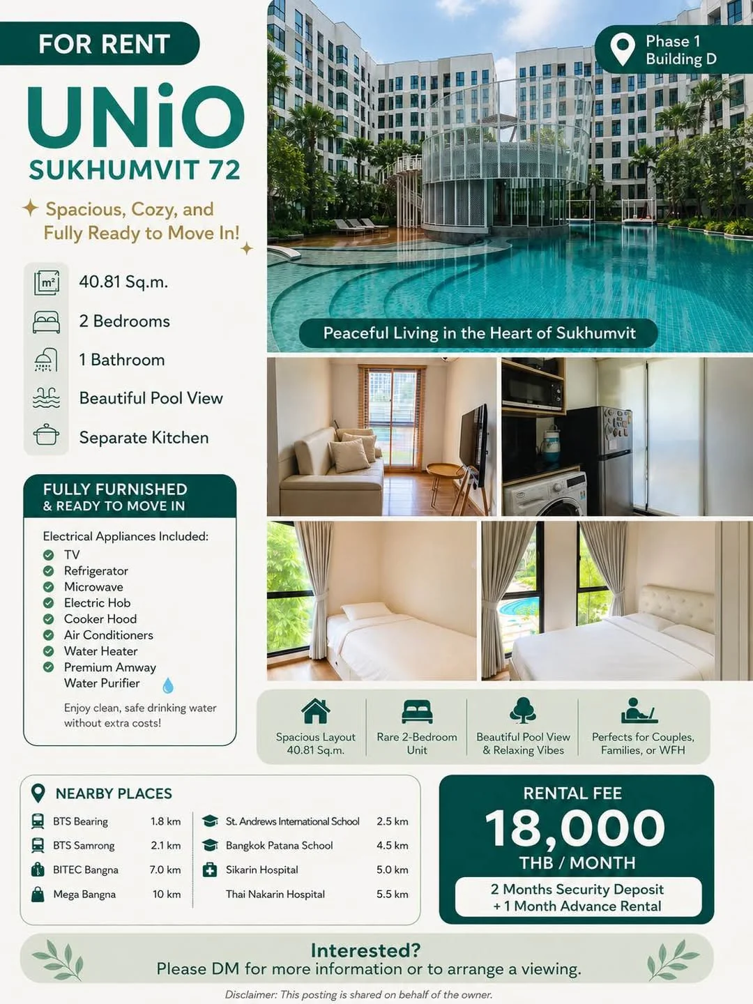 2 Bedroom condo in Unio Sukhumvit 72