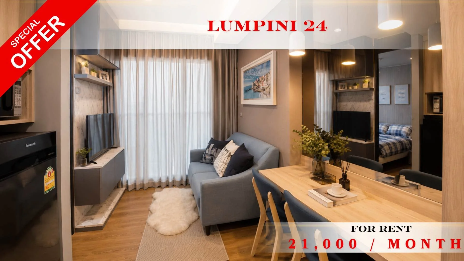 Studio condo in The Lumpini 24