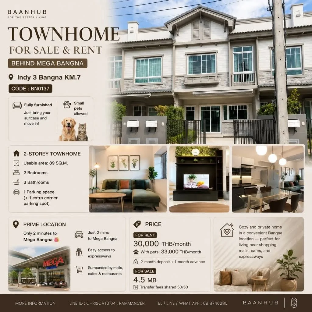 2 Bedroom condo in Indy 3 Bangna-Km 7