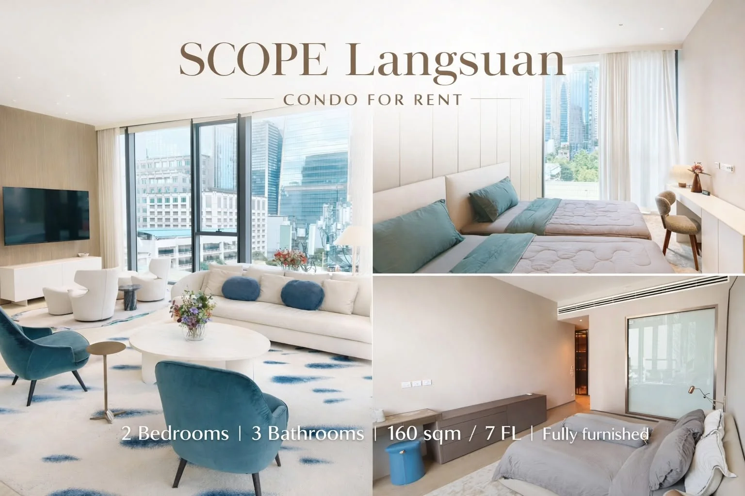 2 Bedroom condo in Scope Langsuan