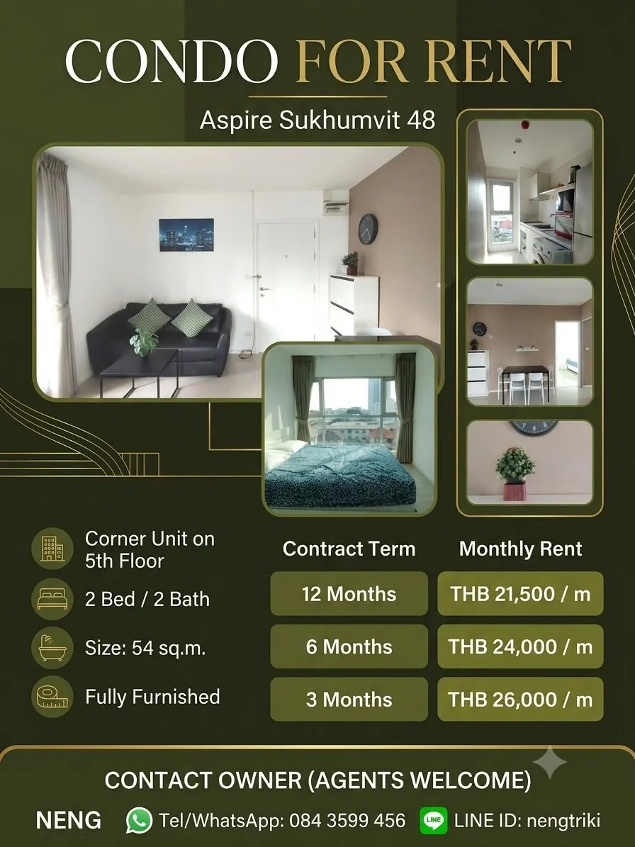2 Bedroom condo in Aspire Sukhumvit 48