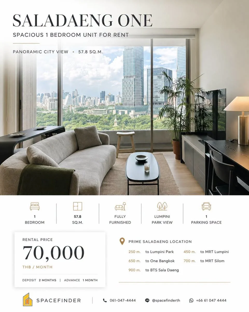 1 Bedroom condo in Saladaeng One