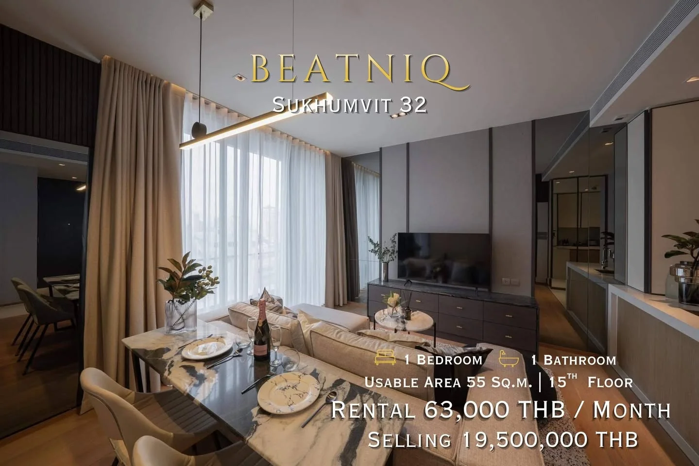 1 Bedroom condo in BEATNIQ Sukhumvit 32