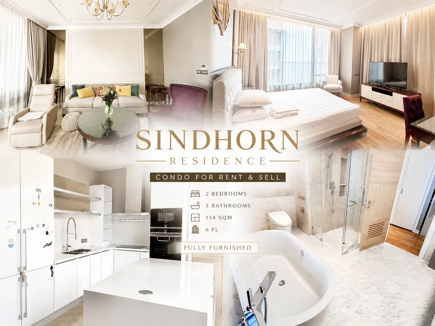 2 Bedroom condo in Sindhorn Residence