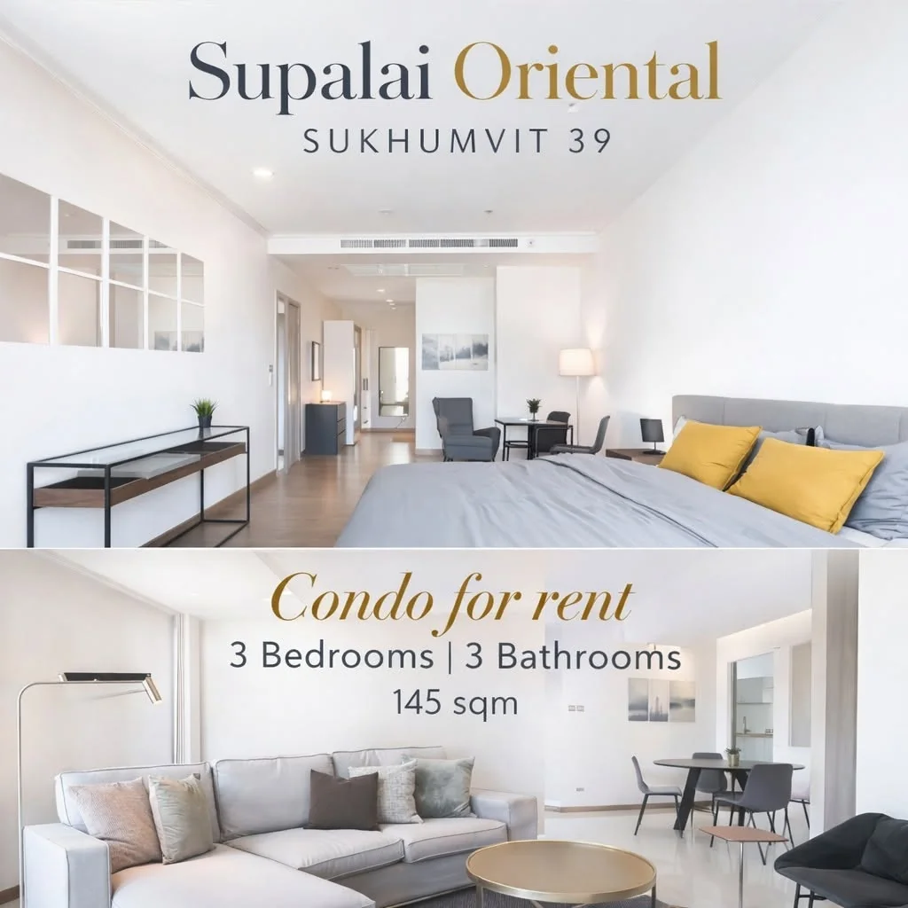 3 Bedroom condo in Supalai Oriental Sukhumvit 39