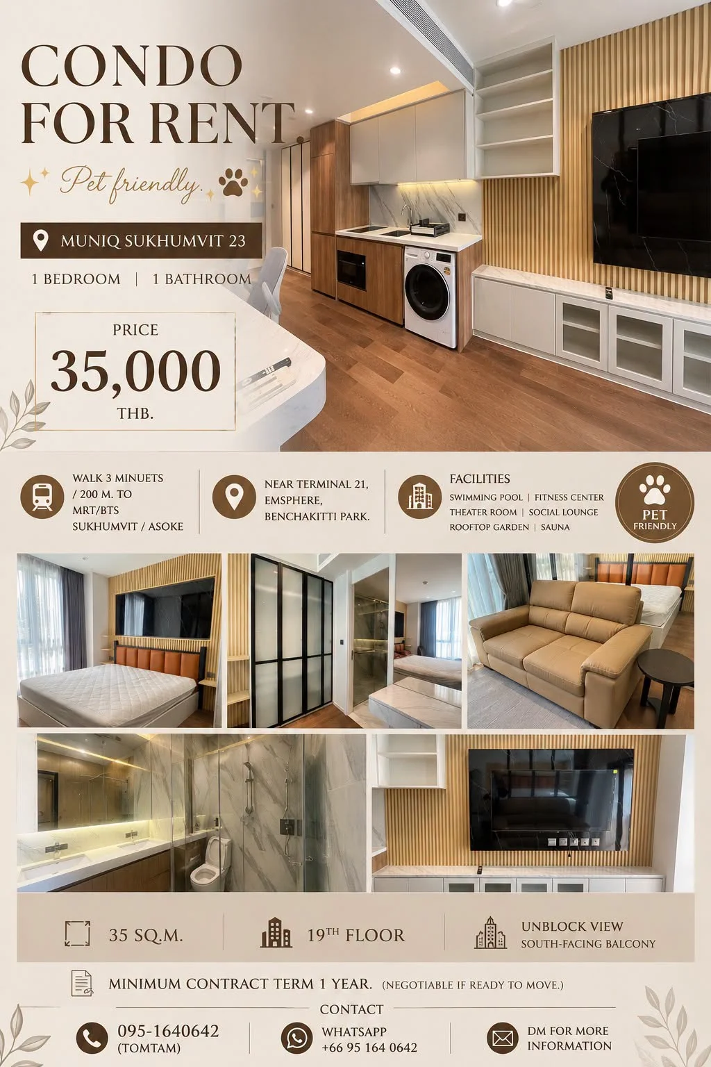 1 Bedroom condo in MUNIQ Sukhumvit 23