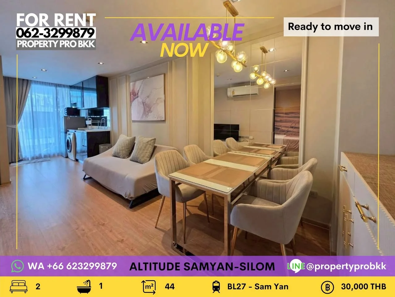 2 Bedroom condo in Altitude Samyan-Silom