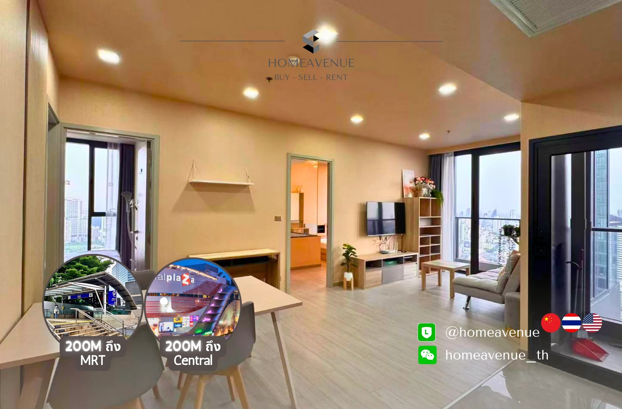 2 Bedroom condo in One9Five Asoke-Rama 9