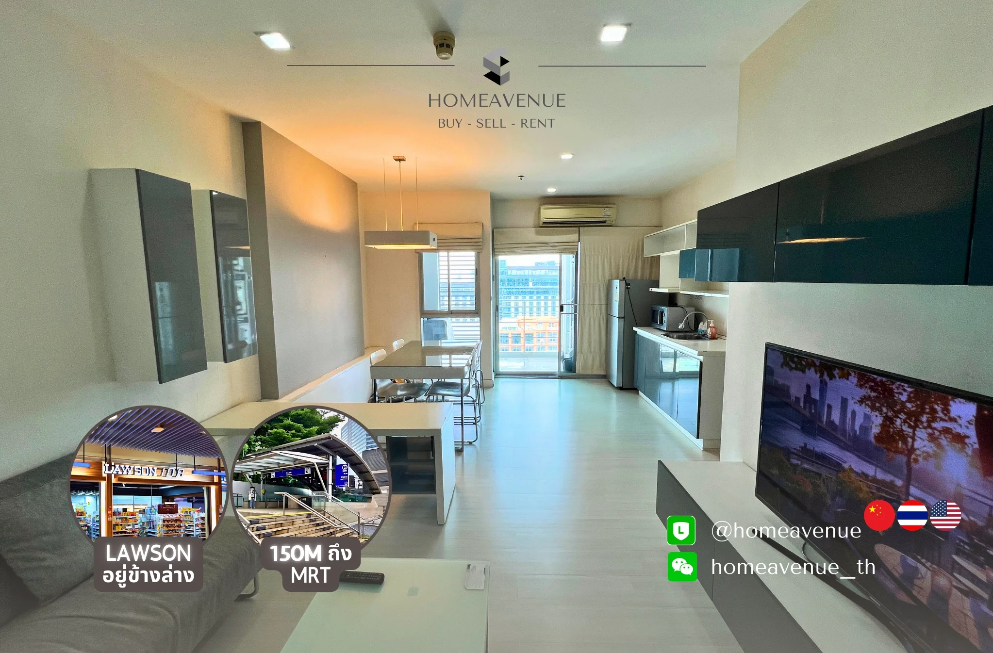 2 Bedroom condo in The Room Ratchada-Ladprao