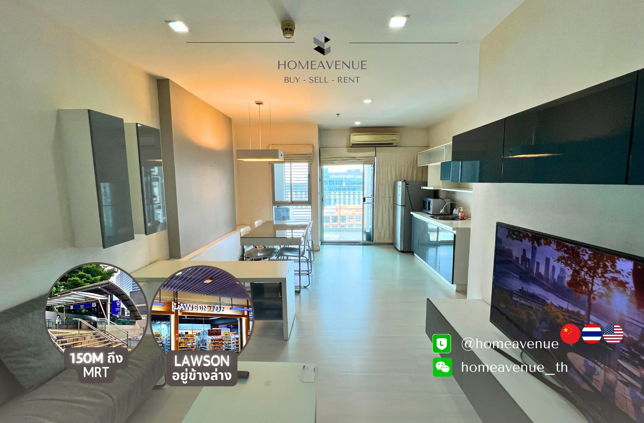 2 Bedroom condo in The Room Ratchada-Ladprao