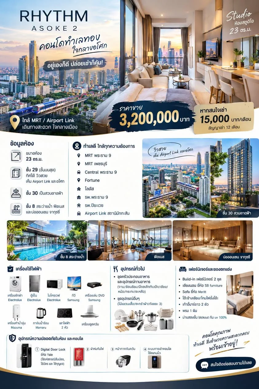 Studio condo in Rhythm Asoke 2