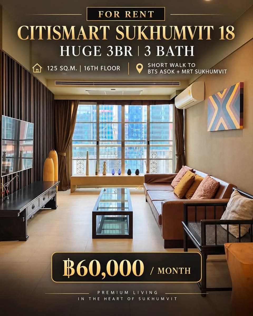 3 Bedroom condo in Citi Smart Sukhumvit 18