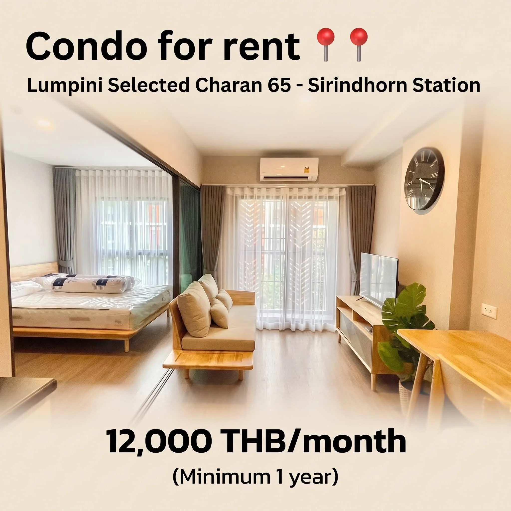 1 Bedroom condo in Lumpini Selected Charan 65-Sirinthon Station
