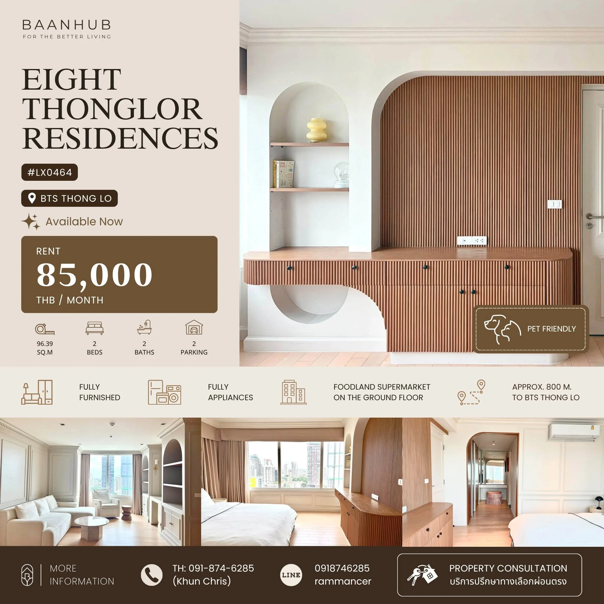 2 Bedroom condo in Eight Thonglor Residence