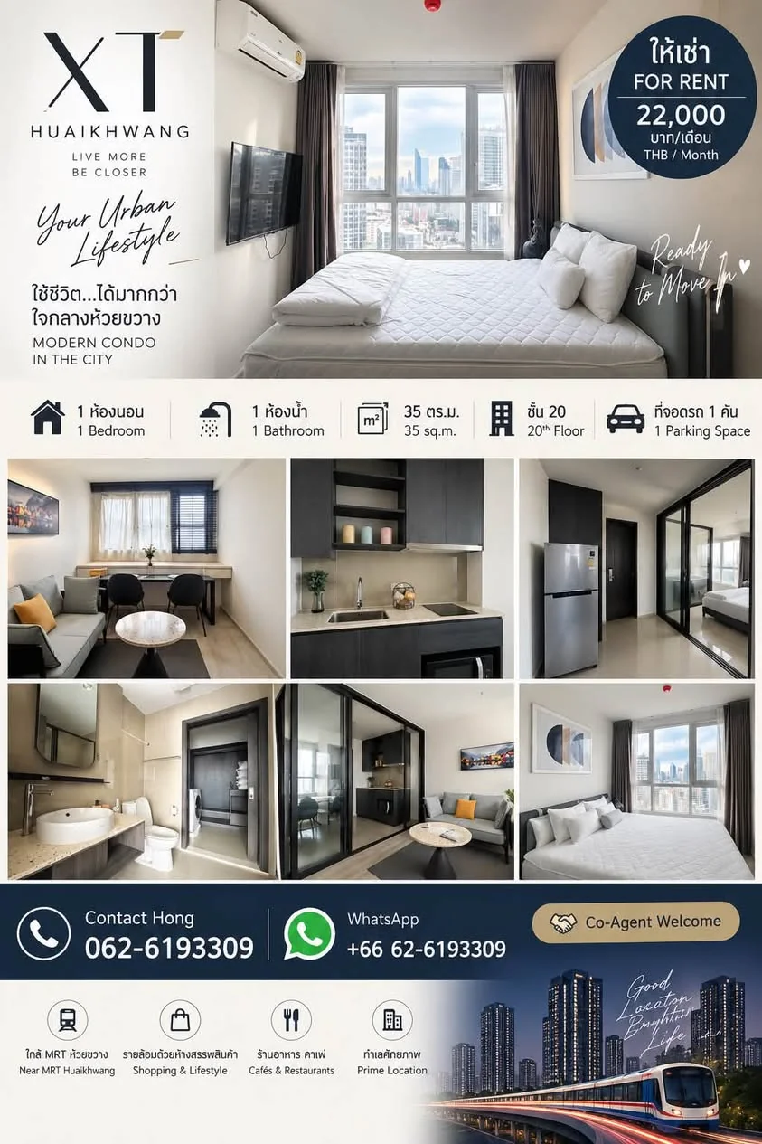1 Bedroom condo in XT Huaikhwang