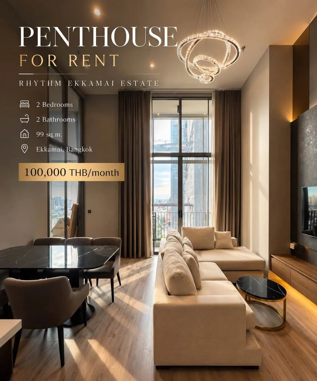 2 Bedroom condo in Rhythm Ekkamai Estate