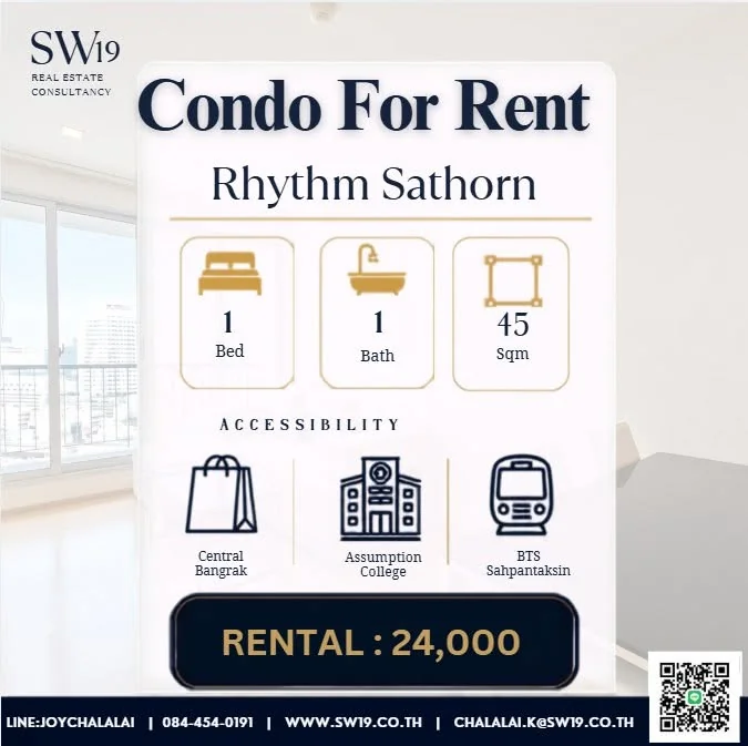 1 Bedroom condo in Rhythm Sathorn