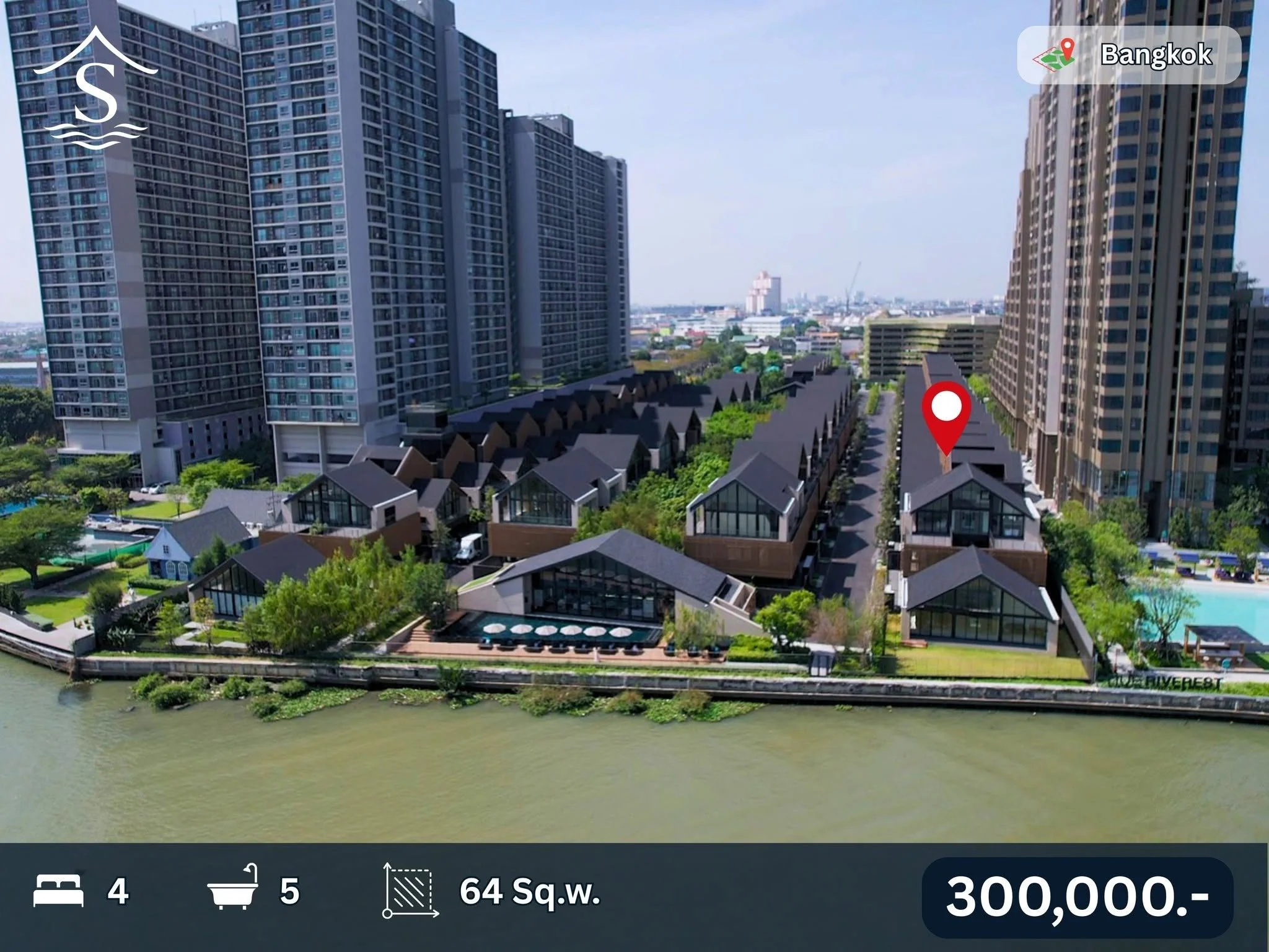 4 Bedroom condo in Noble Aqua Riverfront Ratburana