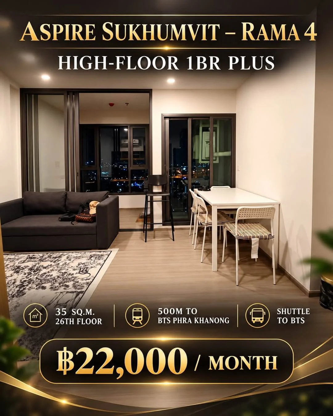 1 Bedroom condo in Aspire Sukhumvit-Rama 4