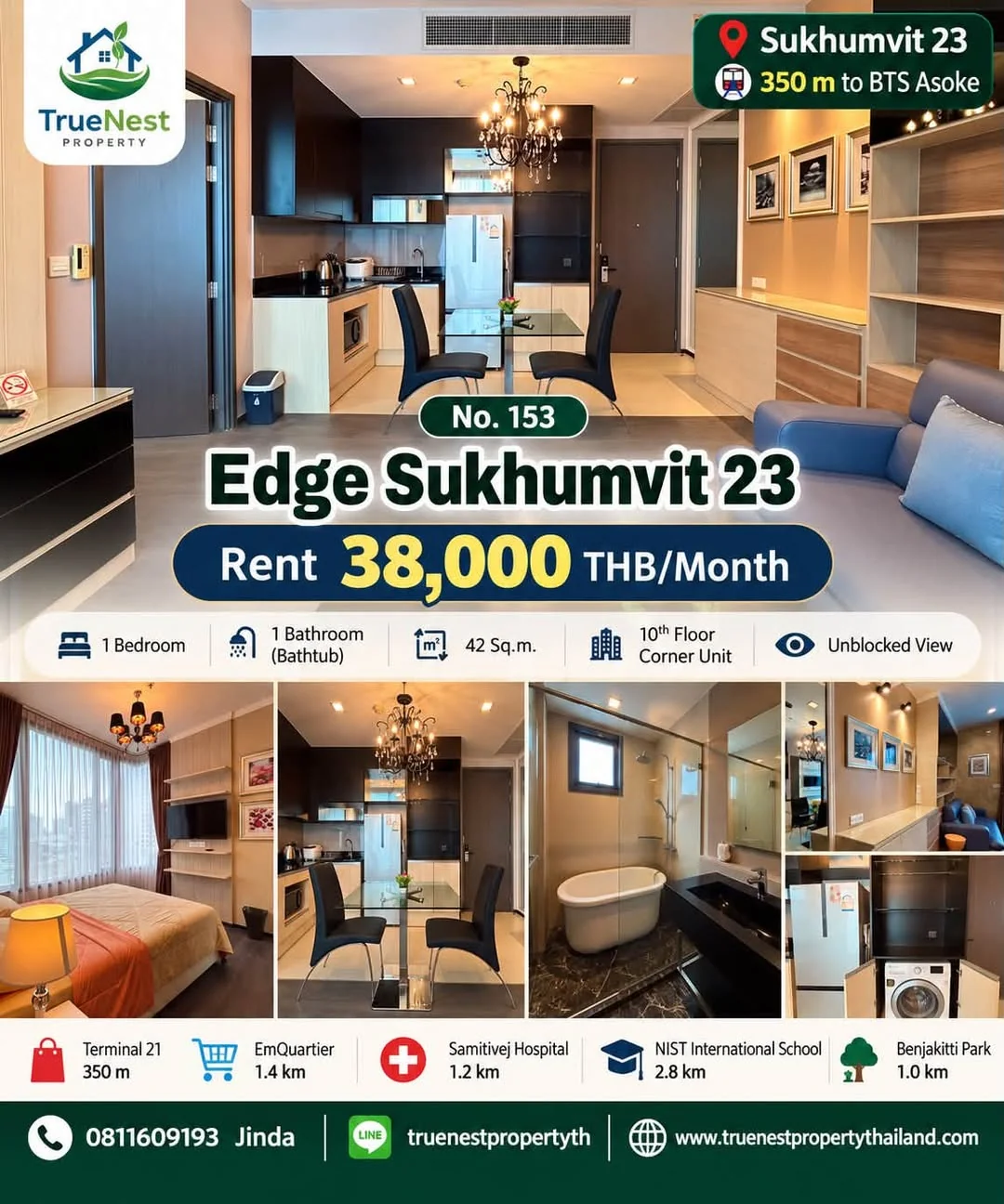 1 Bedroom condo in The Edge Sukhumvit 23